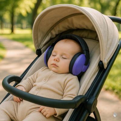 casque anti bruit bebe violet ajustable