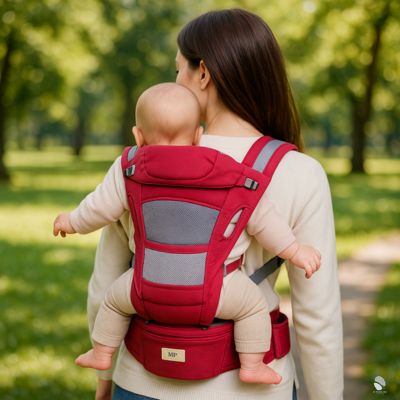 porte bébé physiologique kangourou rouge confortable