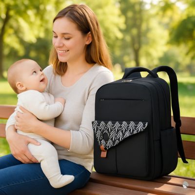 sac à dos à langer budy noir diverses poches