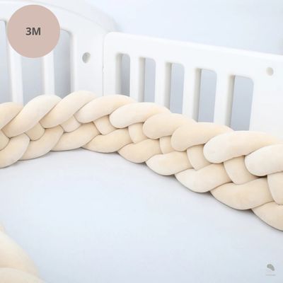 tresse de lit bebe creme 3m tissu doux