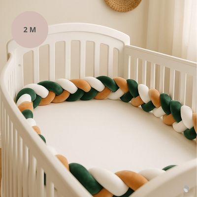 tresse de lit bébé vert blanc orange 2 mètres douceur