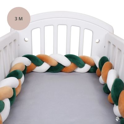 tresse-de-lit-bebe-vert-blanc-orange-3-metres