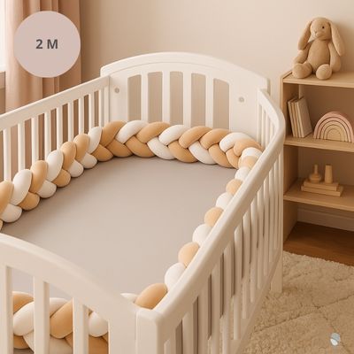 tresse de lit sable kaki blanc 2 mètres