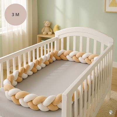 tresse de lit sable kaki blanc 3 mètres protecteur
