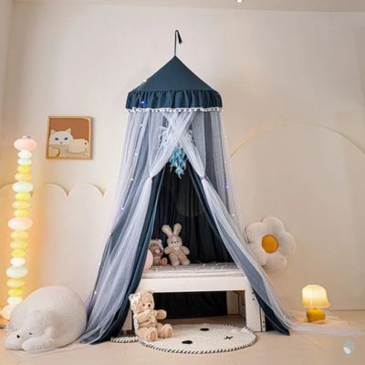 Ciel-de-lit-cabane-forteresse-bleu-coton-polyester