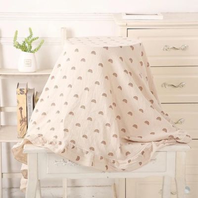 couverture-bebe-mousseline-beige-arc-en-ciel