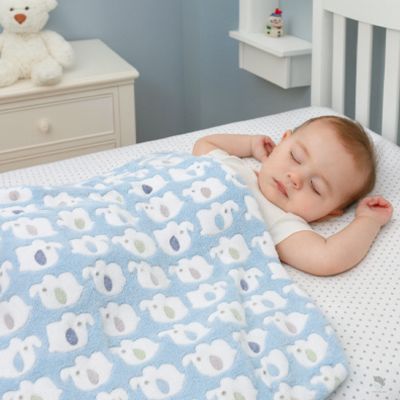 couverture bébé elephant bleu coton