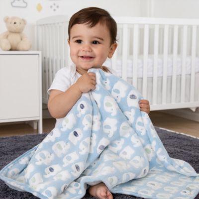 couverture bébé éléphant bleu douce pour la peau