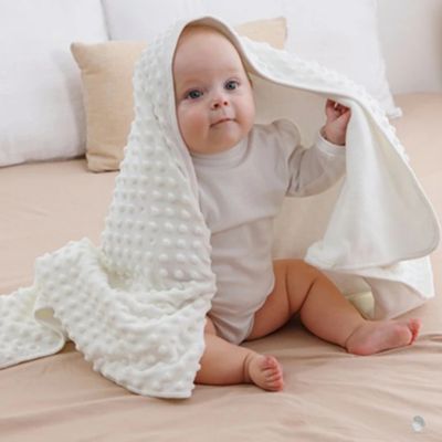 couverture bebe polaire bulles blanche qualité supérieure