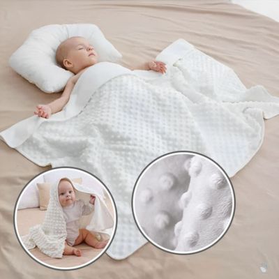 couverture-bebe-polaire-bulles-blanche-qualite