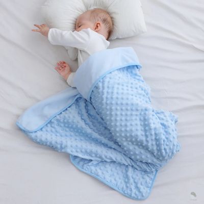 couverture bebe polaire bulles bleu confortable