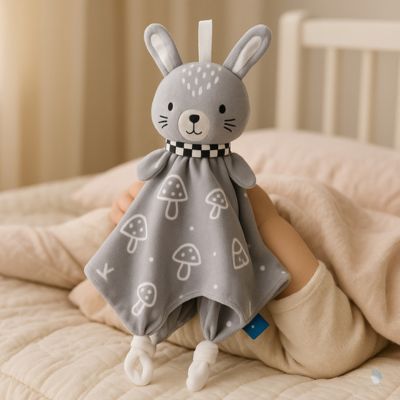 doudou bebe calinou lapin tissu doux