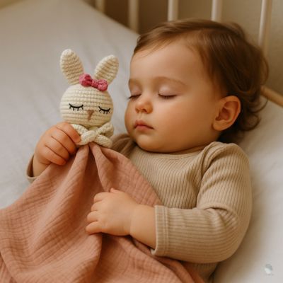 doudou lapin bebezen cloche intégrée