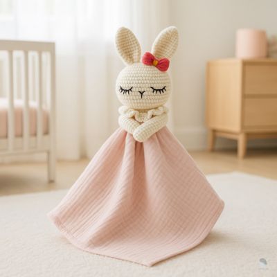 doudou lapin bebezen rose clair