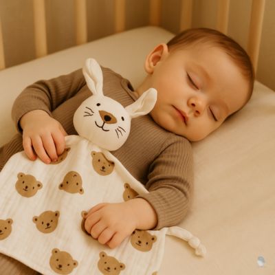 doudou lapin tête ourson adorable