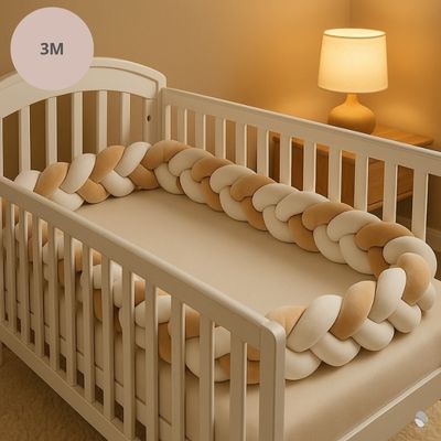tresse de lit bebe creme beige blanc 3 metres barriere securisante