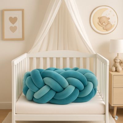 tresse de lit turquoise coton