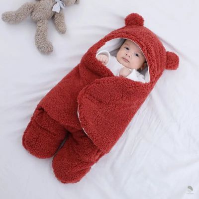 turbulette hiver cosy ourson grenat