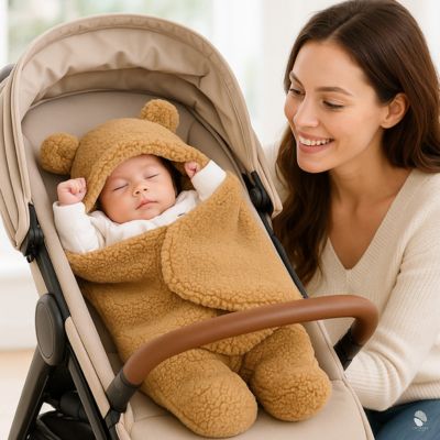 turbulette hiver ourson brun polaire