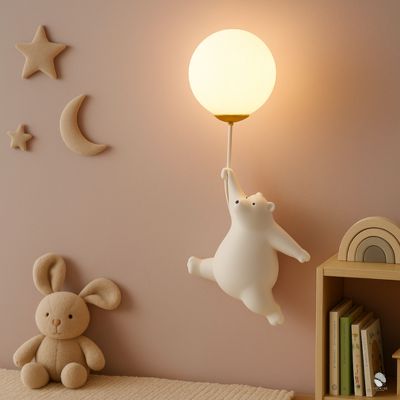 veilleuse murale bebe bearny blanc côte gauche