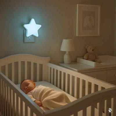 veilleuse murale bebe étoile bleu sommeil paisible
